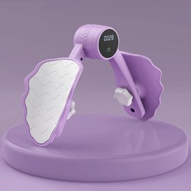 Perfeclan Pelvic Floor Trainer with LCD Display Leg Press Correction Bodybuilding Portable Lightweight Exercise Bike Equipment for Women Purple