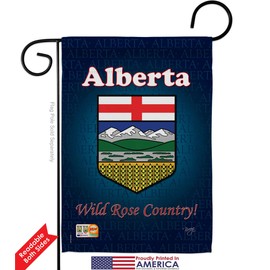Alberta Garden Flags Pack Regional Canada Provinces Canadian Territories Region Country Particular Area Support Our Troops Small Decorative Gift Yard House Banner Double-Sided Made In USA 13 X 18.5