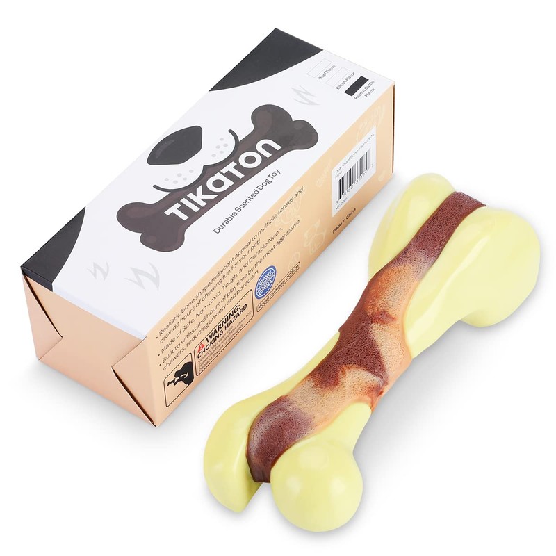 Tikaton Dog Chew Toys for Aggressive Chewers, Peanut Butter Flavor
