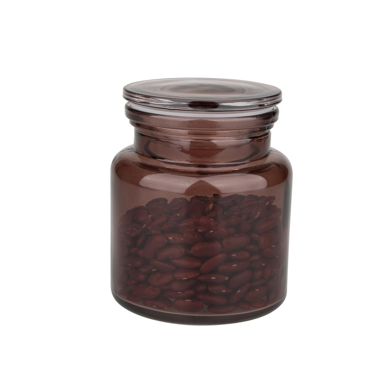 H Halston Apothecary Glass Storage Jar Organizer, Bathroom Kitchen Countertop