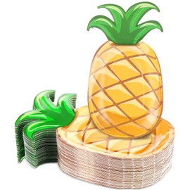 Gerrii 100pcs Pineapple Plate Pineapple Party Paper Plates Hawaiian Themed Parties or Luaus for Summer Beach Tropical Birthday Wedding Family Party Supplies 10 x 6 in