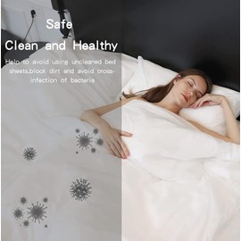 6 Piece Disposable Bed Sheets Quilt Cover and Pillow Case Set Portable Disposable Sheet Ready to use Disposable Thick Non-Woven Fabric Bedding Cover Set for Hotel Travel Quilt Set（220 * 240CM