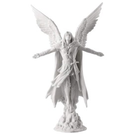JFSM INC. Saint Michael Ascending Angel Statue Sculpture 11" Tall (White)