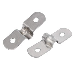 sourcing map Rigid Pipe Strap 5 mm 0.2 Inch Pull Pipe Clip Clamp 2 Hole 201 Stainless Steel Pack of 25