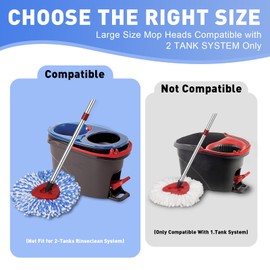 GRAREND 4 Pack Spin Mop Replacement Heads, Microfiber Mop Refills Compatible with Ocedar Mop Heads Replacements 2 Tank System, Replace Head Safe for Cleaning All Hard-surfaced Floors