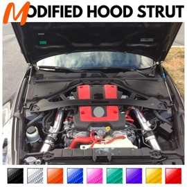 TENKIDOM Carbon Fiber Hood Struts Compatible with Nissan 370Z/Fairlady Z Z34 2009-2021 Lift Supports Shock Absorber Bonnet Gas Dampers Springs Kit No-Drill Bolt-on