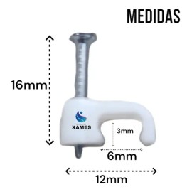 Grapa Para Cable Plano 3x6mm Bolsa C 100pz                                                                                                            