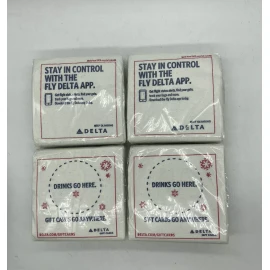 4pk Delta Airlines Beverage Napkins 25per Split Pack Delta App & Drinks Go Here
