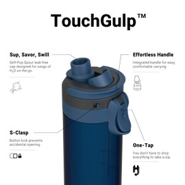 Super Sparrow Children's Drinking Bottle, Tritan Water Bottle, 500 ml, BPA-Free, Ideal Sports Bottle, One-Click Quick Flow TouchGulp Drinking Bottles, Lightweight, Sustainable