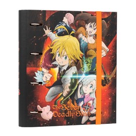 Grupo Erik Ring Binder A4 Slim 4 Rings - Folder A4 Slim Premium Seven Deadly Sins Manga Kawaii - File Folder 4 Rings - A4 Folder A4 Slim - Lever Arch File A4 Office Accessories School Accessories