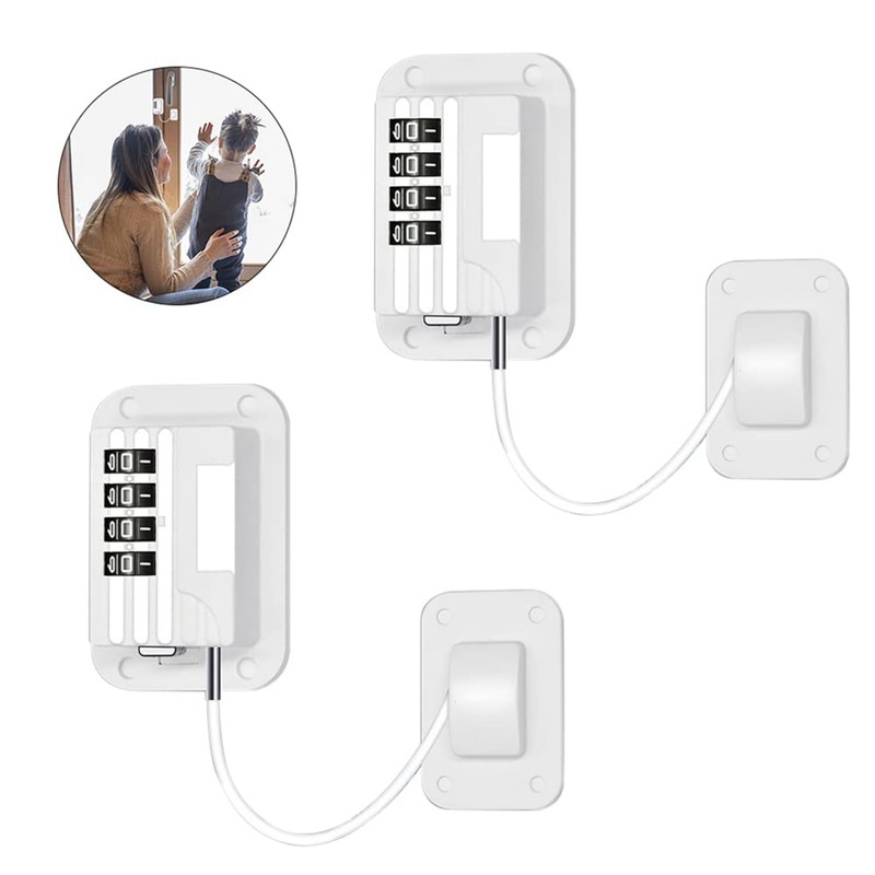 Fridge Lock with Code, Pack of 4 Fridge Locks, No