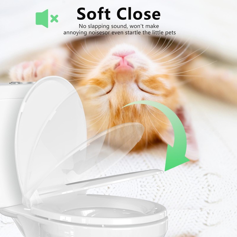 Aünsffer Toilet Seat Round Soft Close 2 PACK, Toilet lid