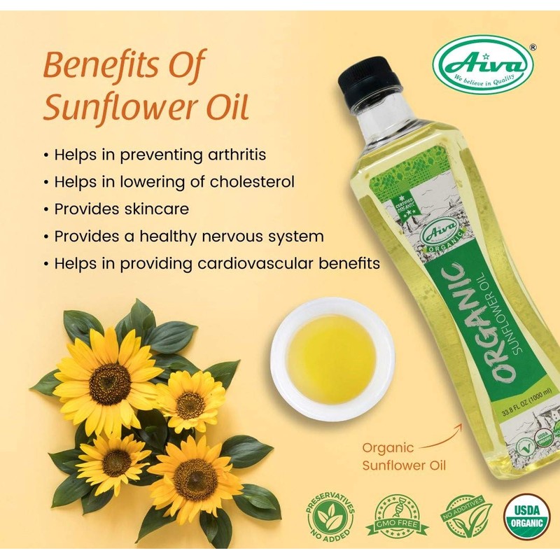 AIVA - Organic Sunflower Oil 33.8 fl oz (1.0 L)