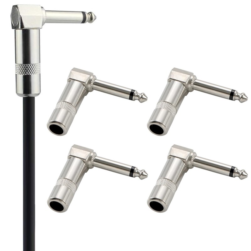 Greluma 4 pieces 90 degree solder plug 6.35 mm, right