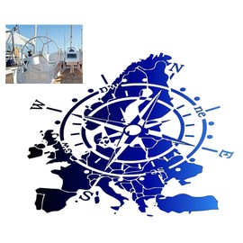 Generisch Compass Sticker for Outdoor and Indoor (RPT 53) (9 cm, Dark Blue, Light Blue 3/2)