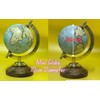 EXERZ 10cm Small Antique Globe with Wooden Base Handmade Decorative