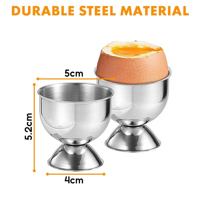 GEEZY Stainless Steel Egg Cups 4 Pieces - Boiled Egg