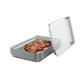 BMMXBI Disposable Grill Pans for Outdoor Grill/BBQ Broiler Pans Trays Grill Drip Pan Tray Liner, Prevents Food from Falling into The Grill or Sticking to The Grate -16.5 x 11.5