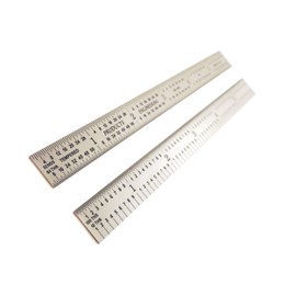 Made in the USA PEC 12" Flexible Stainless 5R Machinist Engineer Ruler / Rule 1/64, 1/32, 1/10, 1/100