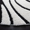 SAFAVIEH Florida Shag Collection 4' Round Ivory / Black SG471