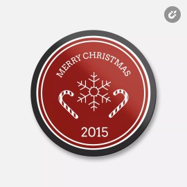 Unbranded Merry Christams Decoration | 4'' X 4'' Round Decorative Magnet