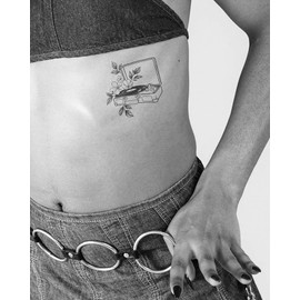 Inkbox Temporary Tattoos, Semi-Permanent Tattoo, One Premium Easy Long Lasting, Water-Resistant Temp Tattoo with For Now Ink - Lasts 1-2 Weeks, Golden Oldies, 4 x 4 in