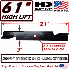 For SCAG COPPERHEAD 3-PK 61" HEAVY DUTY SCAG 481712 NOTCHED HIGH-LIFT BLADES -MADE IN USA