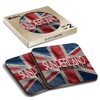 2 x Square Coasters - Sunderland England Flag Circle Cork