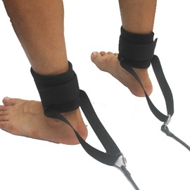 R&B Zone Swim Ankle Strap Stationary Swimmer Swim Lap,Training Leash with Bungee Rope, Aluminum Hook