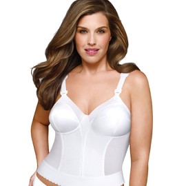 Exquisite Form womens Back Close Longline Bra, White, 40DD US