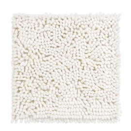 PANA® Premium Chenille Bath Mat (45 x 45 cm) • Ideal as a Toilet Mat, Shower Mat, Bath Mat, Toilet Mat • Soft, Non-Slip & Washable • Bath Mat without Cut-Out • Colour: Cream