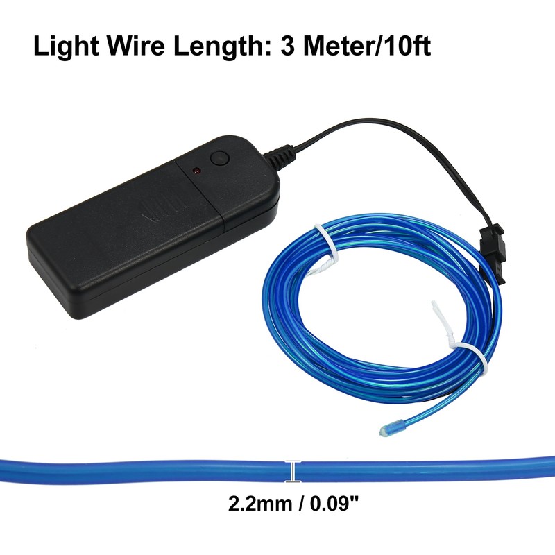 X AUTOHAUX 3 Meter/10ft Car Interior Neon EL Wire Strip