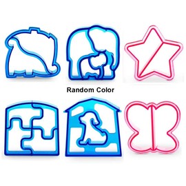 6 Pack Sandwich Cutters and Bread Crust Shape Remover for Kids, Messar Cute Animals Shapes Toast Mould DIY Sandwich Slicer Maker Kit for Children Bento Lunch Box Food Decor- Color Random (Style B)
