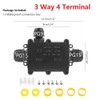 MiJunHD IP68 Waterproof Junction Box, 3 Way 4 Pin Terminal