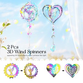 SNAIL GARDEN 217 PCS Crystal Suncatcher Kit with 3D Wind Spinners,DIY Suncatcher Kits for Adults,Rainbow Window Prism Hanging Crystals,Colorful Ornament Pendant Window Charms for Garden,Car,Bedroom