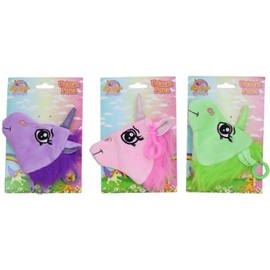 PMS 4 ASSTD 4" PLUSH UNICORN HEAD PURSE W/CLIP ON PTD CD 24/