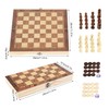 YongHang Wooden Chess Game 3 in 1 Portable Foldable Chess