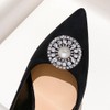 Ruihfas 1 Pair Rhinesetone Pearls Shoe Clips Women's Round Crystal