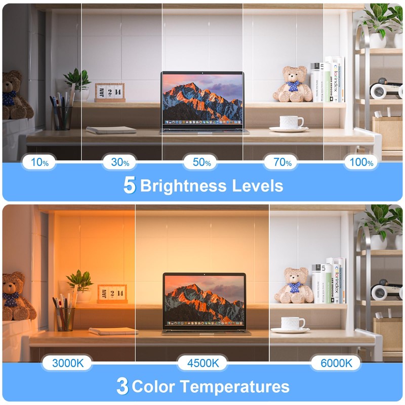WILLED 5W Mirror Lights with Remote Control,3 Colors Adjustable Makeup