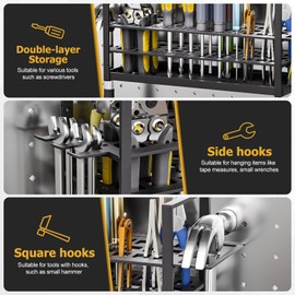 Vilaxing 56 Holes Screwdriver Organizer Holder, Metal Screwdriver Storage Rack Wall Mount for Hex Cross Screw Driver RC Tools Kit Organizers, screwdriver stand for Workshop,Workbench