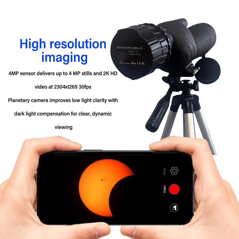 Wireless Digital WiFi Eyepiece, HD 4 Megapixel Camera for Optical