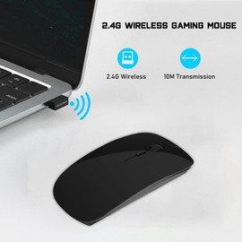 UrChoiceLtd® 2.4 GHz Wireless Mouse Slim 1600 DPI Wireless USB Optical Ergonomic Mini Mice for PC Laptop Computer
