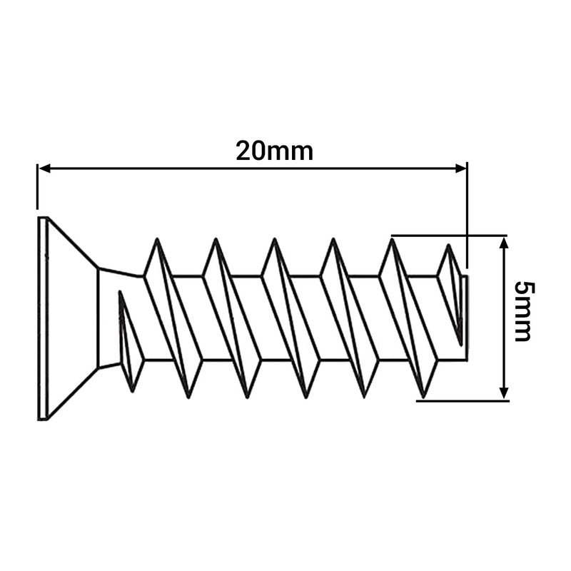 SKIR'CO (Pack of 100) Zinc Plated Euro Screws 5.0 x