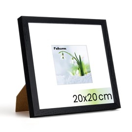 Feihorrm Vintage Wooden Photo Frame, Decorative Photo Frame (Black, 20 x 20 cm, 1x)