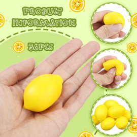 36 Pcs Squishy Lemon Toys Lemon Relieve Stress Ball Party Favors Pu Foam Quick Rising Fruit Squishes Stress Relieve Toys for School Home Small Party Bag Fillers
