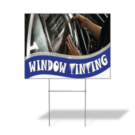 Fastasticdeals Weatherproof Yard Sign Window Tinting Advertising Printing F Black Lawn Garden Auto Restoration 18x12 Inches 1 Side Print