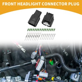 Partuto Front Headlight Connector Plug Inner Male Female Wire Terminal Connector for Honda Plastic Black