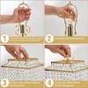 Luvkczc Set of 2 USB Bedside Crystal Table Lamp Gold,