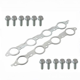 Zieichy LS Exhaust Manifold Header Gasket Pair with Bolts for 1997-2018 Chevy Silverado Camaro GMC Sierra LS1 LS2 LS3 LS6 LQ4 LQ9 4.8 5.3 5.7 6.0 6.2L, Replace 12617944 551696