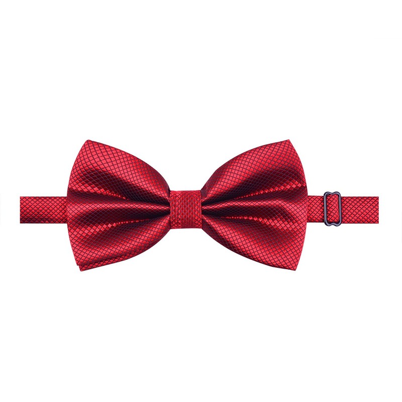 Alizeal Mens Solid Mini Squares Formal Banded Bow Ties (Wine